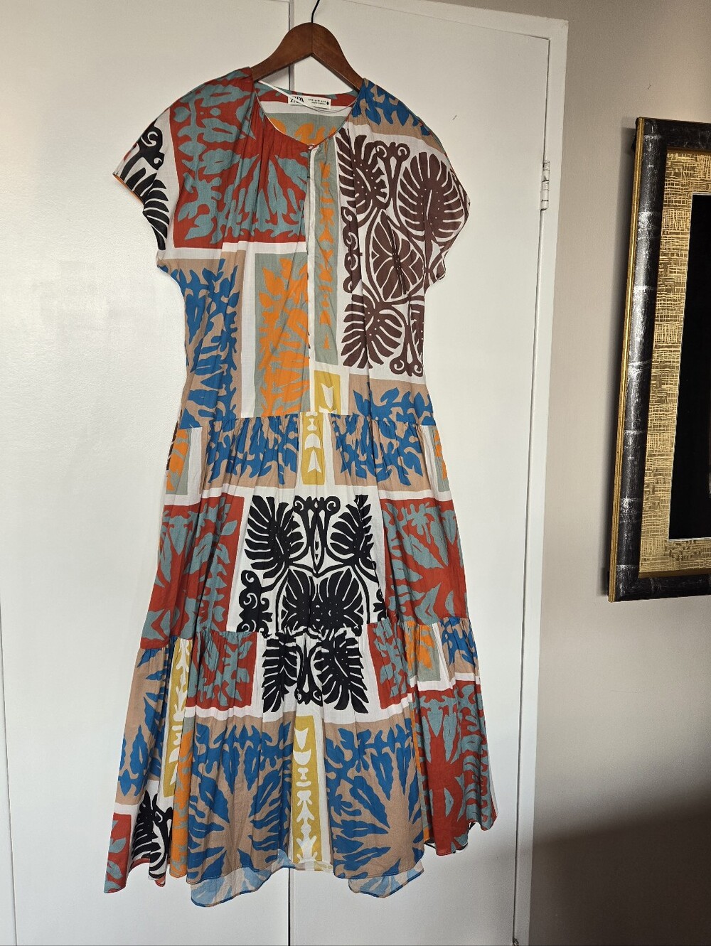 Zara-XS /M Patchwork Floral Print Dress